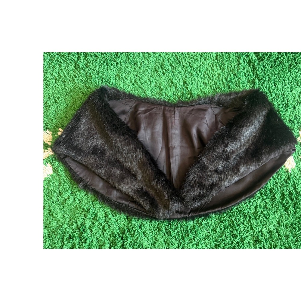 Conny Faux Fur Stole Women Medium Black Good Vintage Linea Cocktail Wrap Mexico‎